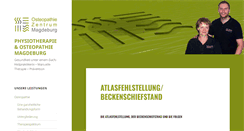 Desktop Screenshot of osteopathiezentrum-md.de
